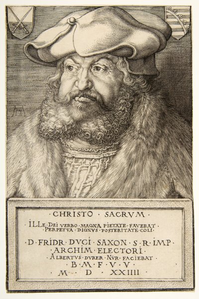 Federico el Sabio, Elector de Sajonia, pub. 1524 de Albrecht Dürer
