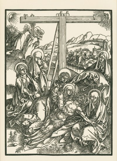 Lamentación por Cristo, c.1500 (xilografía) de Albrecht Dürer or Duerer