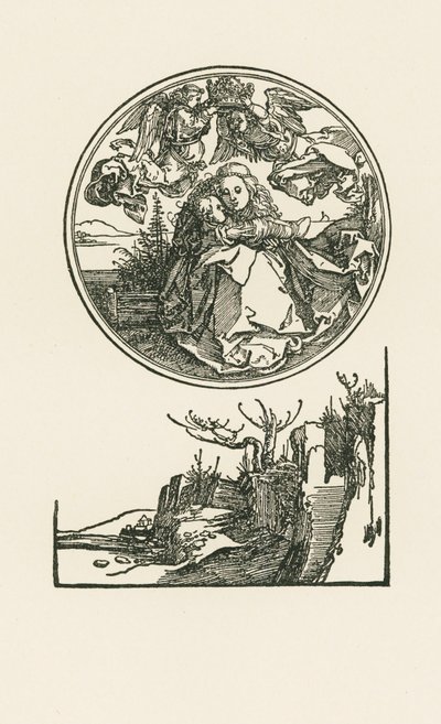 Virgen en círculo, c.1514 (xilografía) de Albrecht Dürer or Duerer