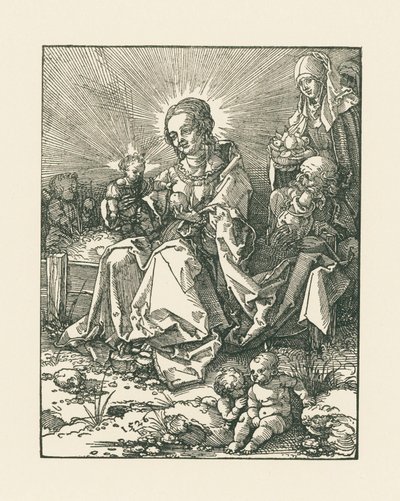 Virgen en un banco cubierto de hierba con San José y Santa Ana de Albrecht Dürer or Duerer