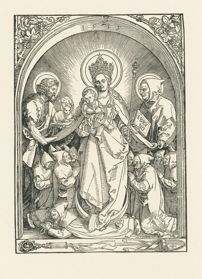 Virgen con monjes cartujos, santos Juan Bautista y Bruno de Albrecht Dürer or Duerer
