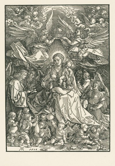 Virgen María coronada por dos ángeles de Albrecht Dürer or Duerer