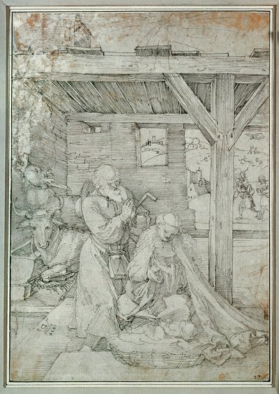 Nacimiento (pluma y tinta) de Albrecht Dürer or Duerer
