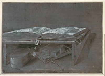 Libro abierto (dibujo a pincel sobre papel de estraza) de Albrecht Dürer or Duerer