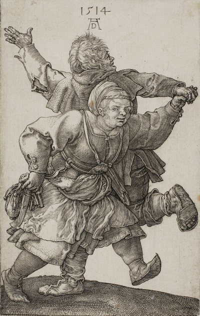 Pareja de campesinos bailando, 1514 de Albrecht Dürer