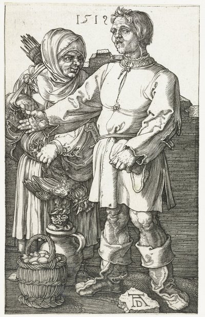 Pareja de campesinos en el mercado de Albrecht Dürer or Duerer