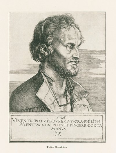 Philipp Melanchthon. 1526 (grabado) de Albrecht Dürer or Duerer