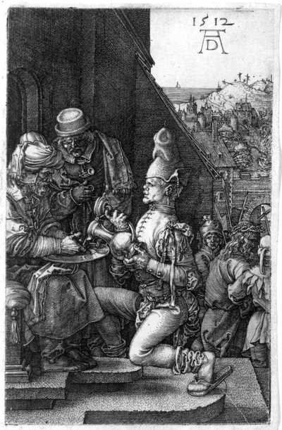 Pilato Lavándose las Manos, de La Pasión Grabada, 1512 de Albrecht Dürer