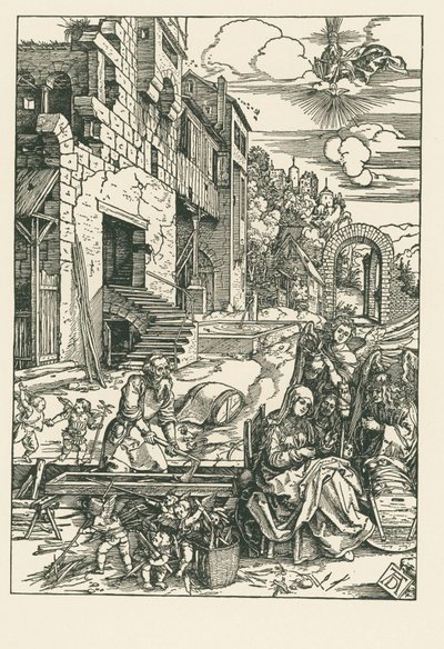 Descanso en la huida a Egipto, c.1502 (xilografía) de Albrecht Dürer or Duerer