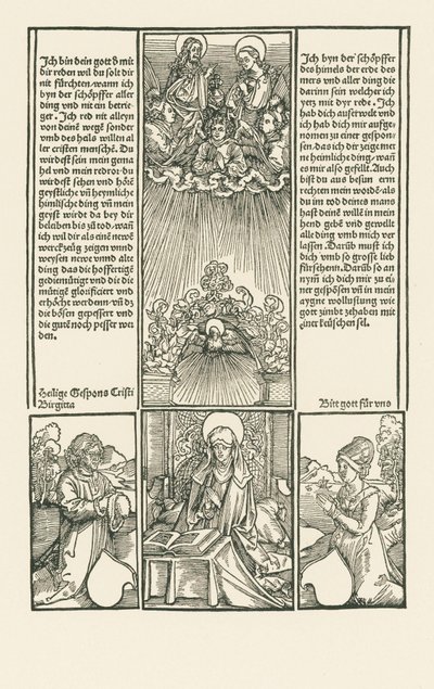 Santa Birgitta como intercesora, con un matrimonio rezando de Albrecht Dürer or Duerer