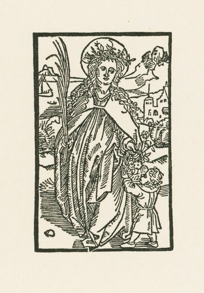 Santa Dorotea. Ilustración para Hortulus Anime. Impreso por Michael Furter, Basilea de Albrecht Dürer or Duerer