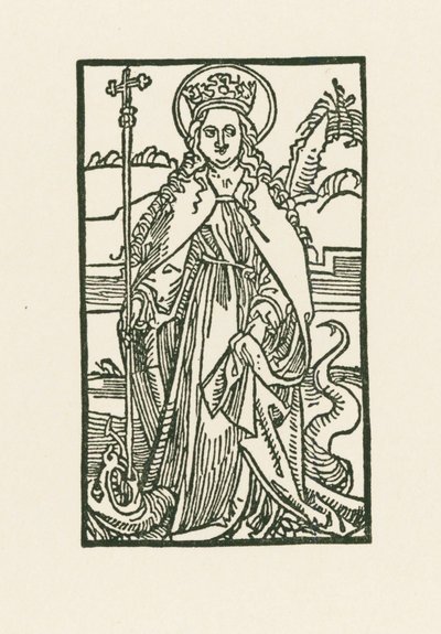 Santa Margarita. Ilustración de Hortulus Anime. Impreso por Michael Furter, Basilea de Albrecht Dürer or Duerer