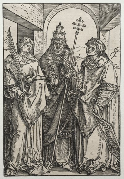 Santos Esteban, Sixto y Lorenzo, c.1504-05 (xilografía) de Albrecht Dürer or Duerer