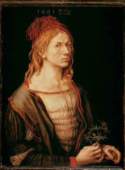Autorretrato con un cardo de Albrecht Dürer