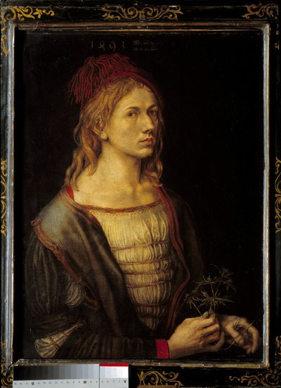 Autorretrato con un cardo de Albrecht Dürer