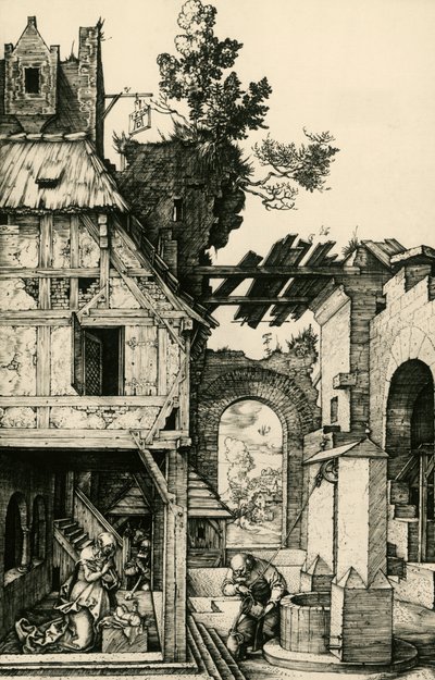 La Adoración del Niño, grabado por Albrecht Dürer de Albrecht Dürer