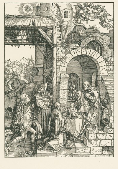 La adoración de los Reyes Magos, c.1503 (xilografía) de Albrecht Dürer or Duerer