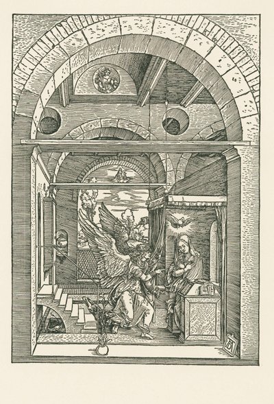 La Anunciación, c.1503 (xilografía) de Albrecht Dürer or Duerer