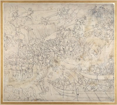 El asalto cerca de Rorschach en el lago Constanza, c.1500 de Albrecht Dürer