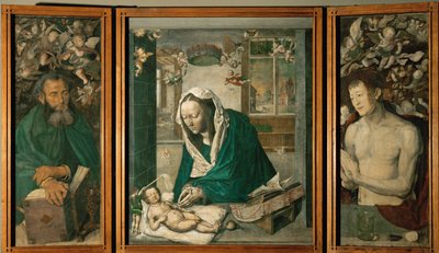 El altar de Dresde, c.1496 (temple sobre lienzo) de Albrecht Dürer or Duerer