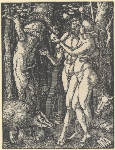 La caída del hombre, de "La pequeña pasión", c.1510 (xilografía) de Albrecht Dürer