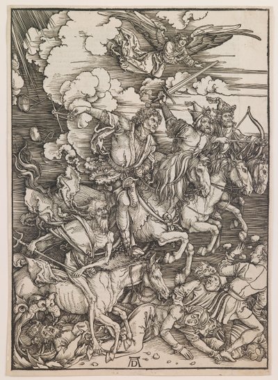 Los cuatro jinetes del Apocalipsis, de "El Apocalipsis", c.1497-98 (xilografía) de Albrecht Dürer or Duerer