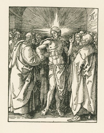 La Incredulidad de Santo Tomás, c.1510-10 (xilografía) de Albrecht Dürer or Duerer