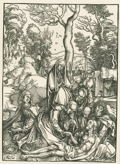 La lamentación por Cristo, c.1498-99 (xilografía) de Albrecht Dürer or Duerer