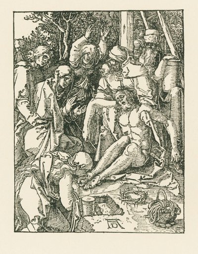 La lamentación por Cristo, c.1509-10 (xilografía) de Albrecht Dürer or Duerer