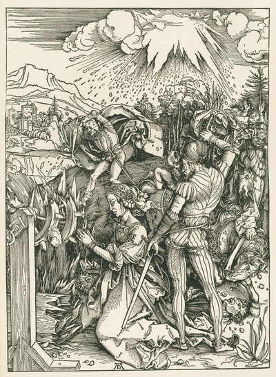 Martirio de Santa Catalina de Alejandría, c.1498 (xilografía) de Albrecht Dürer or Duerer