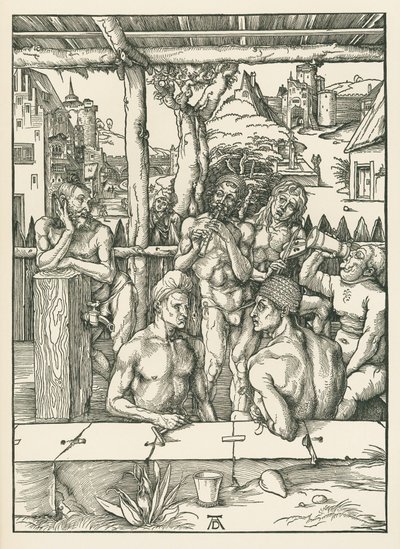 El baño de los hombres, c.1496-97 (xilografía) de Albrecht Dürer or Duerer