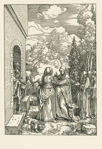 La Visitación - Santa María visita a Santa Isabel, c.1503-04 (xilografía) de Albrecht Dürer or Duerer