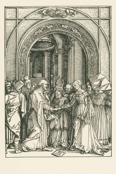 Las bodas de la Virgen, c.1504 (xilografía) de Albrecht Dürer or Duerer