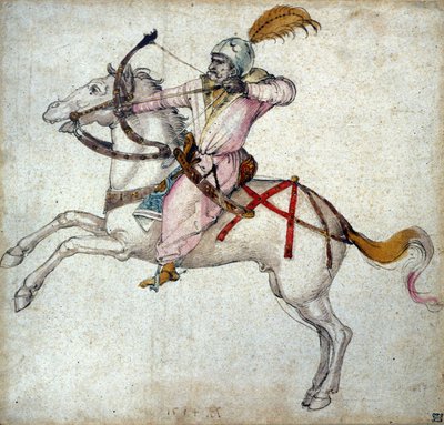 Un arquero a caballo. Dibujo de Albrecht Durer (1471 - 1528) de Albrecht Dürer