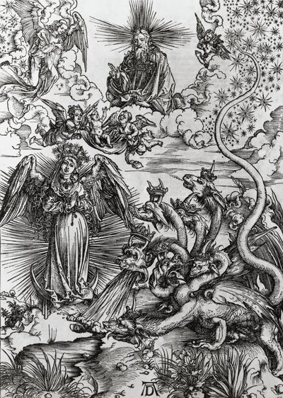 Mujer del Apocalipsis y dragón de siete cabezas, Apocalipsis de Albrecht Dürer