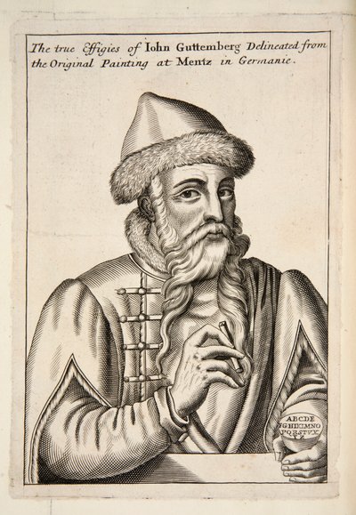 Johannes Gutenberg, pub. 1683 grabado de Albrecht Mentz