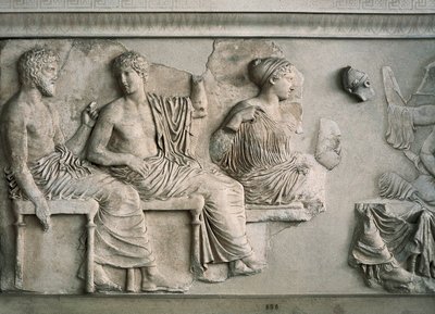 Poseidón, Apolo, Artemisa y Afrodita representados en el friso este del Partenón de Alcamenes (attr. to)