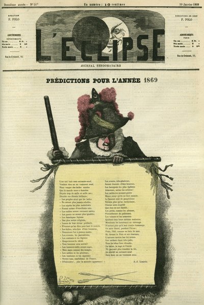 Predicciones para el año 1869. Portada en “L