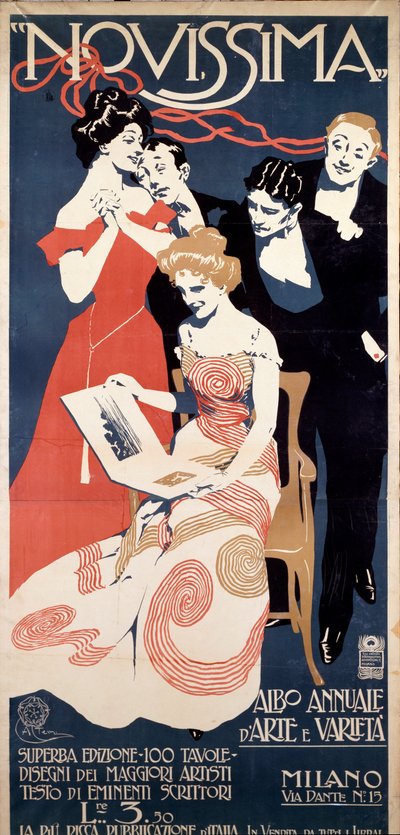 Cartel publicitario de Novissima, revista de artes y letras, c.1920 de Aleardo Terzi