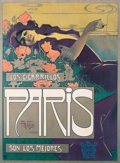 Póster de Cigarrillos París por Aleardo Villa de Aleardo Villa