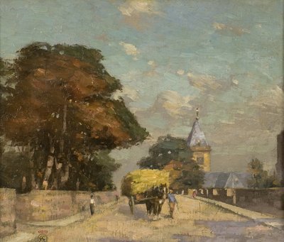Calle en Tayport (óleo sobre lienzo) de Alec Grieve