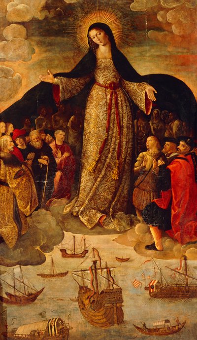 La Virgen de los Navegantes (panel central) de Alejo Fernandez