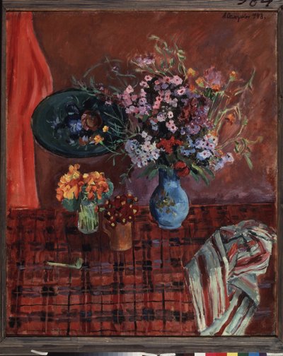 Naturaleza muerta con flores de Aleksandr Aleksandrovich Osmerkin