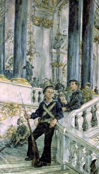 Captura del Palacio de Invierno, 7 de noviembre de 1917 de Aleksandr Aleksandrovich Osmerkin