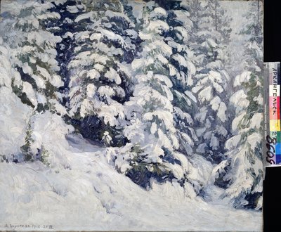 Bosque en invierno. Pintura de Alexander Alexeyevich Borisov (1866-1934). Óleo sobre lienzo, 78 x 90 cm de Aleksandr Alekseevich Borisov