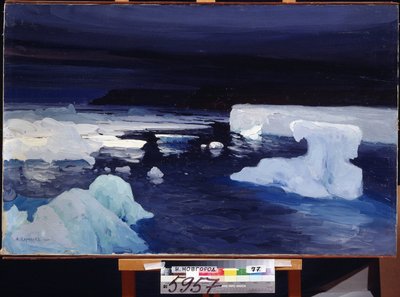 Hielo polar. Pintura de Alexander Alexeyevich Borisov (1866-1934). Óleo sobre lienzo, 78,5 x 122,5 cm de Aleksandr Alekseevich Borisov