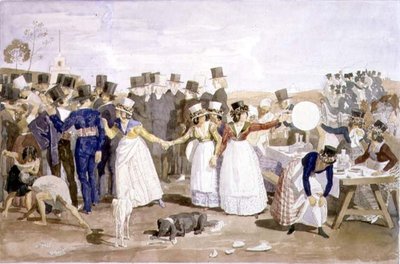 Un día festivo de octubre en Roma cerca del Puente Milvio de Aleksandr Andreevich Ivanov