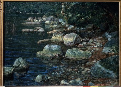 ""Agua y piedras en Palazzuolo, Italia"" Un torrente. Pintura de Alexander Ivanov (1806-1858) 1845 Galería Estatal Tretyakov, Moscú de Aleksandr Andreevich Ivanov