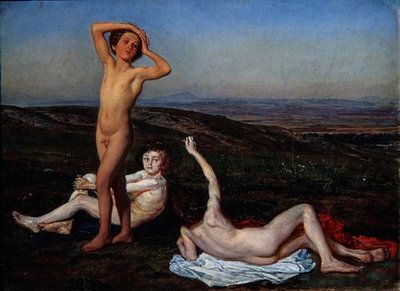 Tres niños desnudos, estudio para 