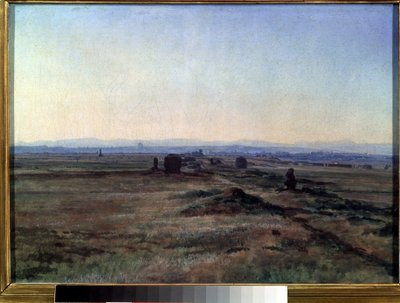 ""Vista de Via Appia (Vía Apia) al atardecer"" Pintura de Alexander Ivanov (1806-1858) 1845 Galería Estatal Tretyakov, Moscú de Aleksandr Andreevich Ivanov